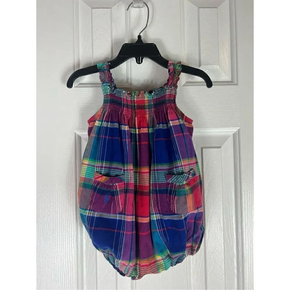 Polo Ralph Lauren Plaid Romper Size 9m